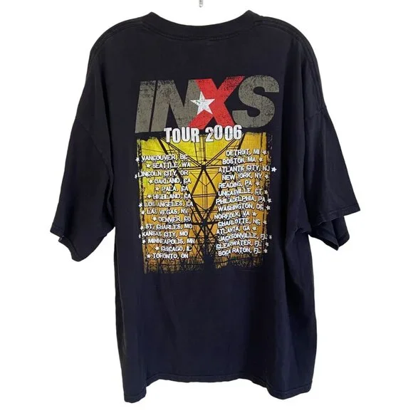 Delta INXS Concert Tour T Shirt 2006 UNISEX 2XL XXL Dual Sided Tour Dates T-Shir - Picture 2 of 6